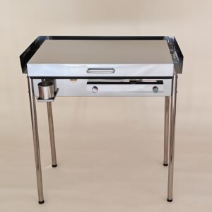 Plinski zar FURLAN P700 PRO z INOX nogami, inox pokrovom, scitnikom in posodico za olje, samostojeca izvedba s plosco 70x45 cm