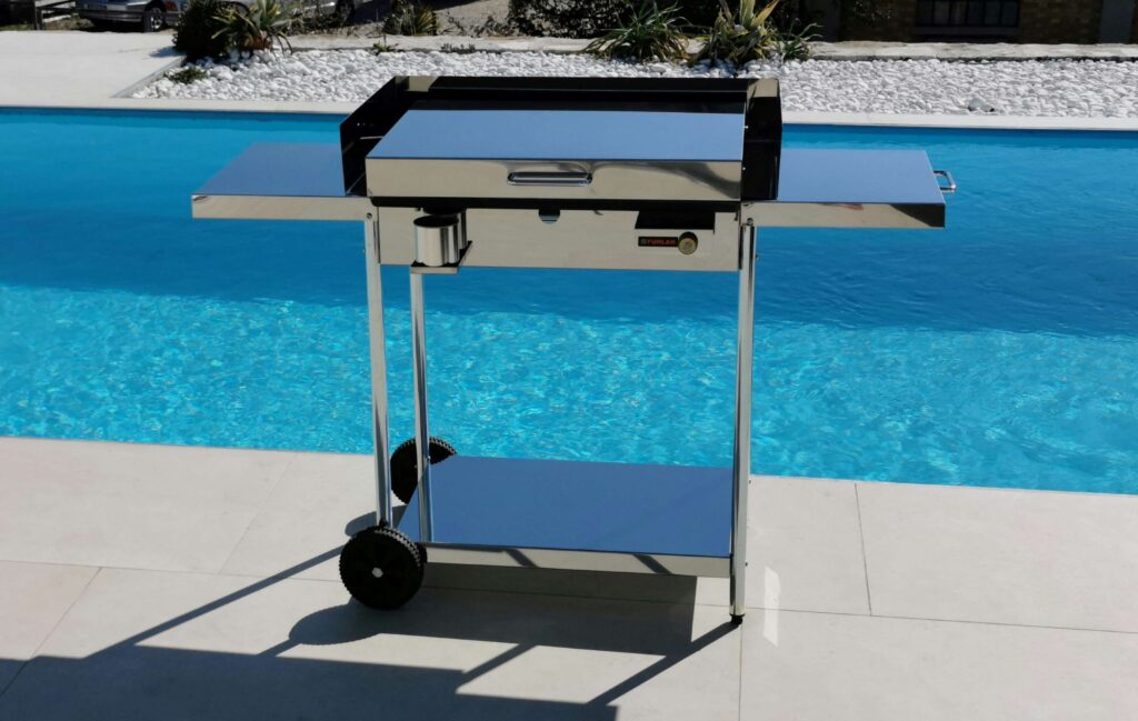 Inox plinski žar Furlan ob bazenu – direktno od EU proizvajalca